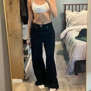 Re/Done Black Wide Leg Jeans